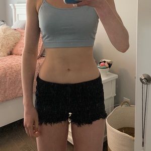Black jean shorts